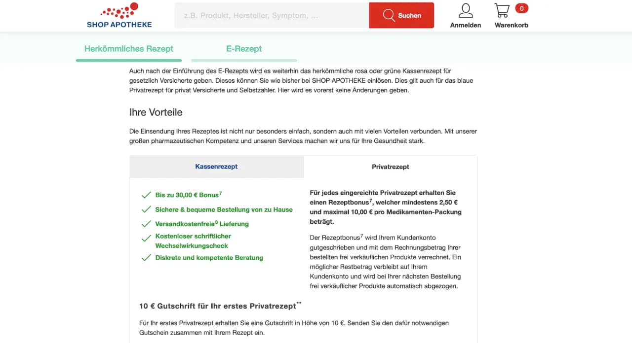 Privatrezept Shop Apotheke: So sichern Sie sich Ihren Bonus richtig